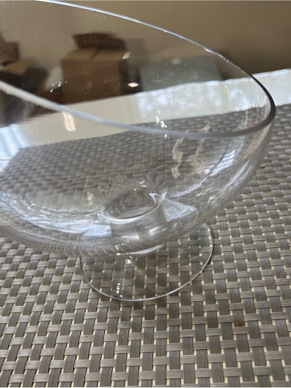 Clear Glass Pedestal Serving Bowl - Transparent
